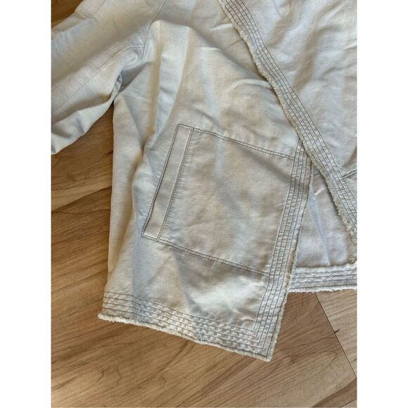 Lafayette 148 open front Jacket draped neck linen blend womens - Picture 3 of 12